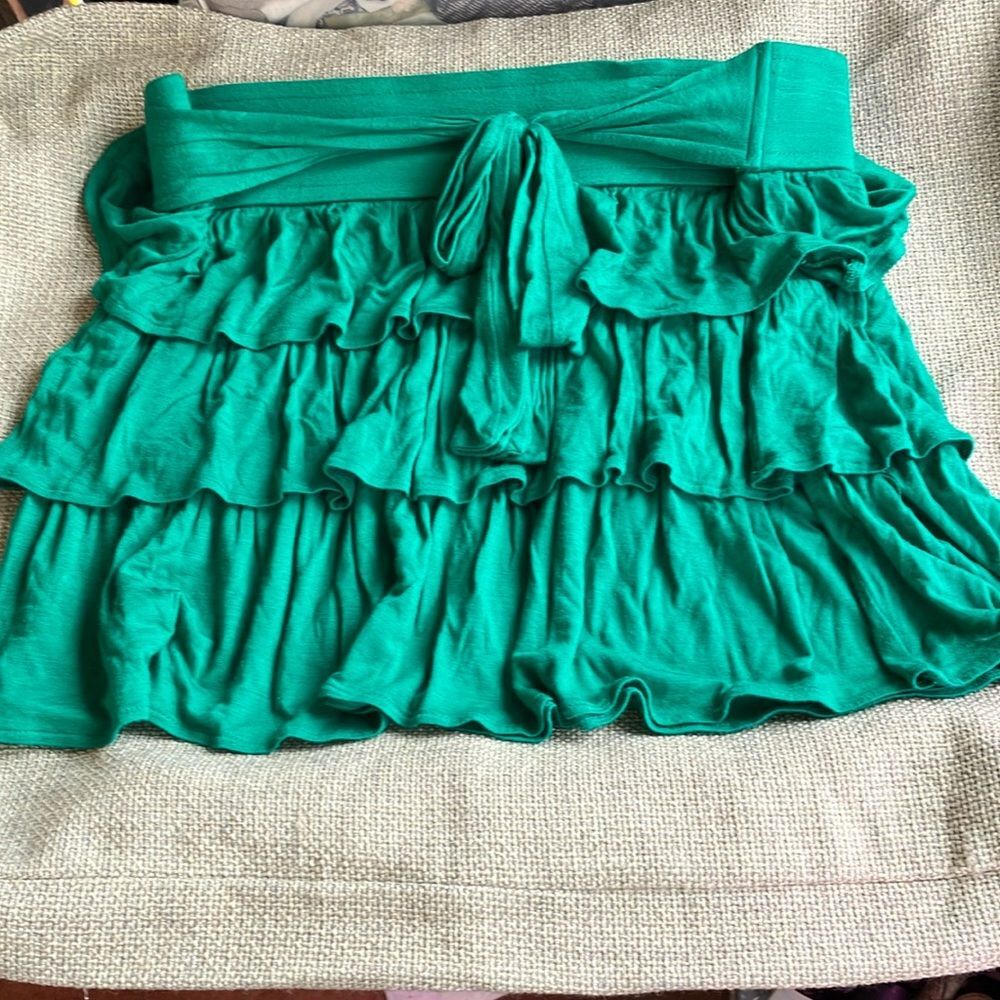 Emerald Green Ruffled Skirt